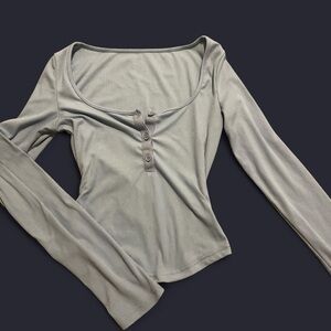 Baby Blue Long Sleeve Women's Top